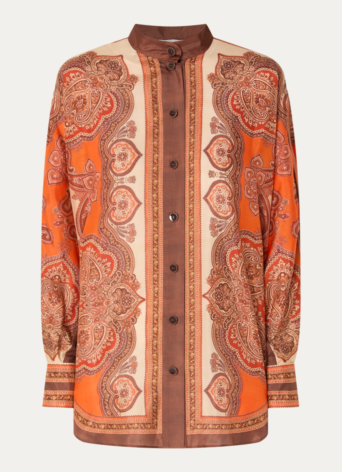 Zimmermann Mahon Dolman blouse van zijde met print - voorkant 2 orange