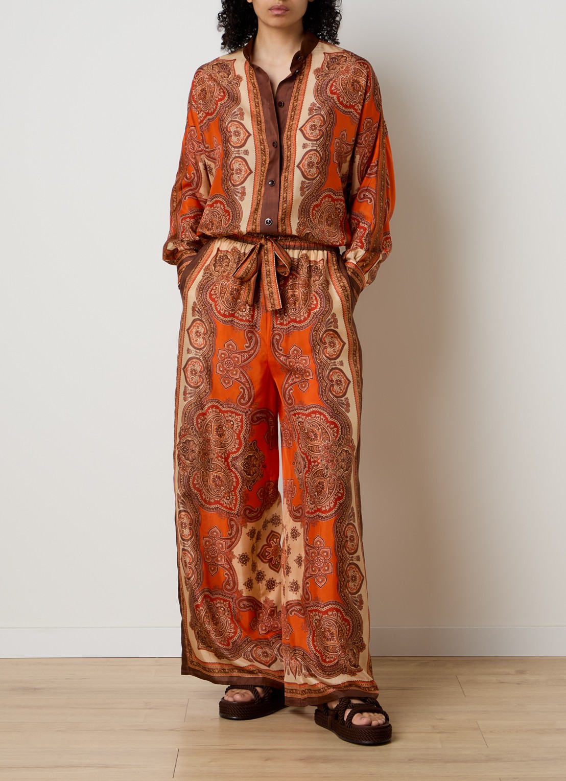 Zimmermann Mahon Dolman blouse van zijde met print - voorkant 3 orange