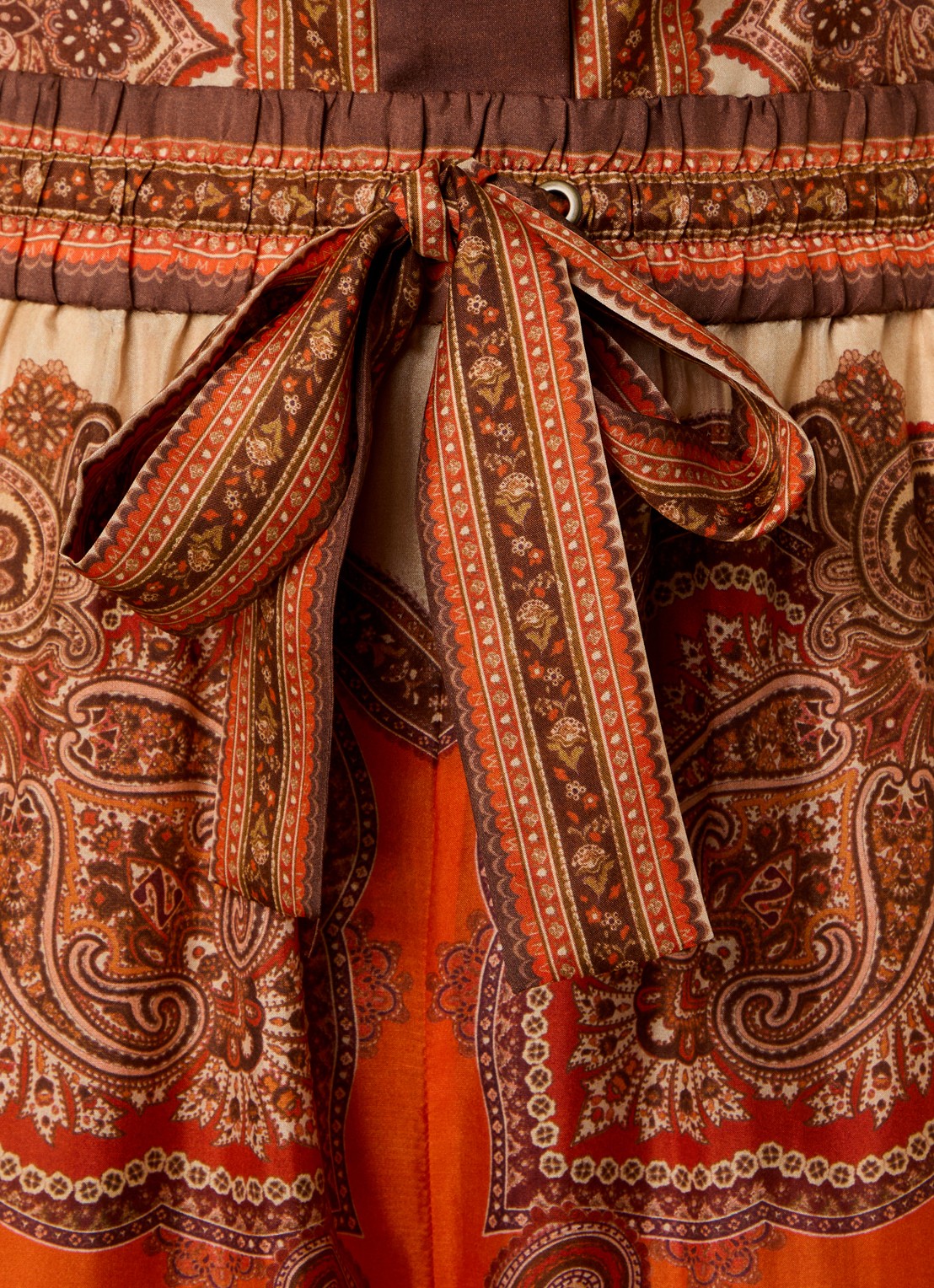 Zimmermann Mahon high waist wide fit palazzobroek van zijde met print - detail 4 orange