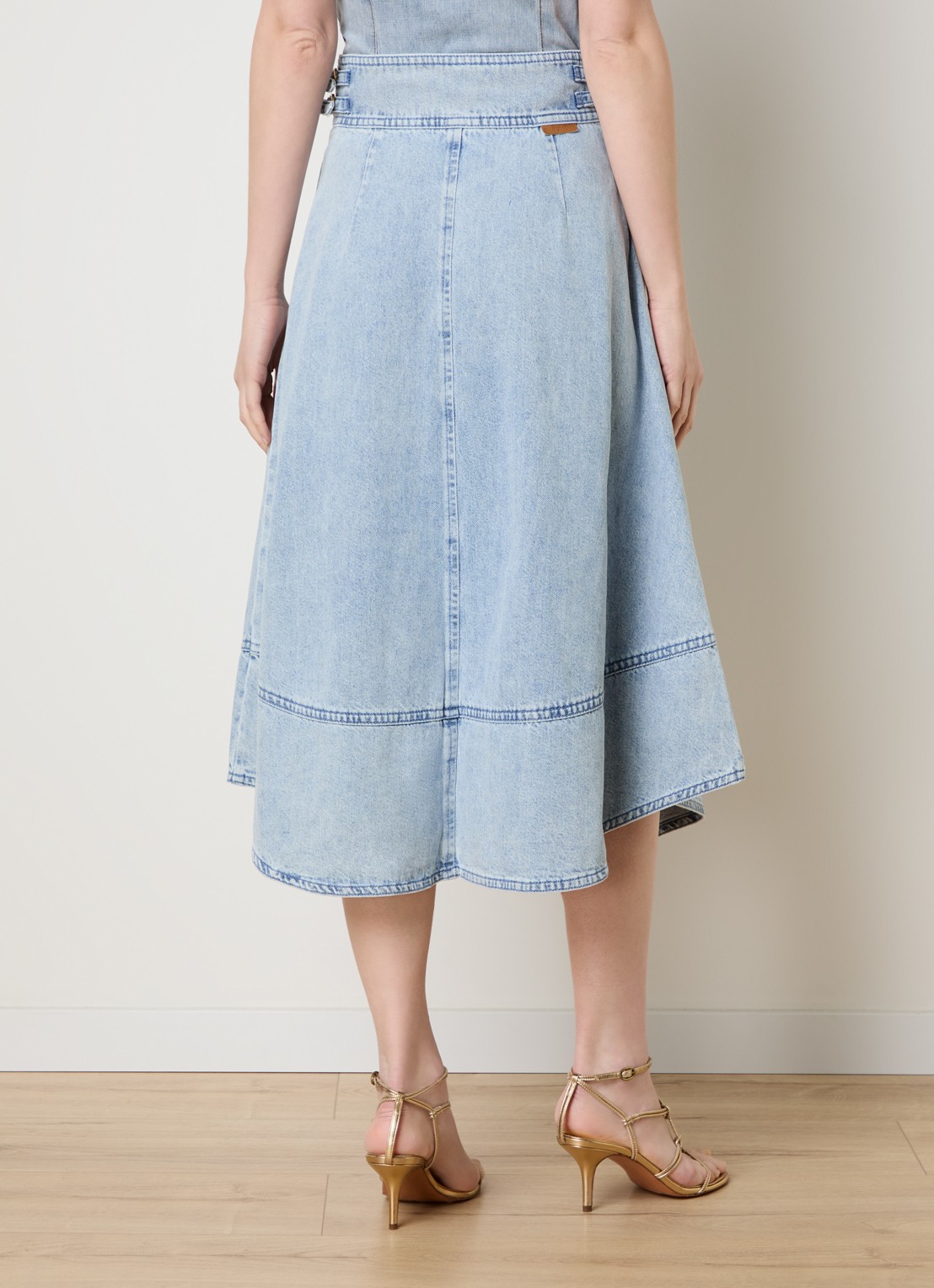 Zimmermann Midi spijkerrok met steekzakken - achterkant 3 jeans