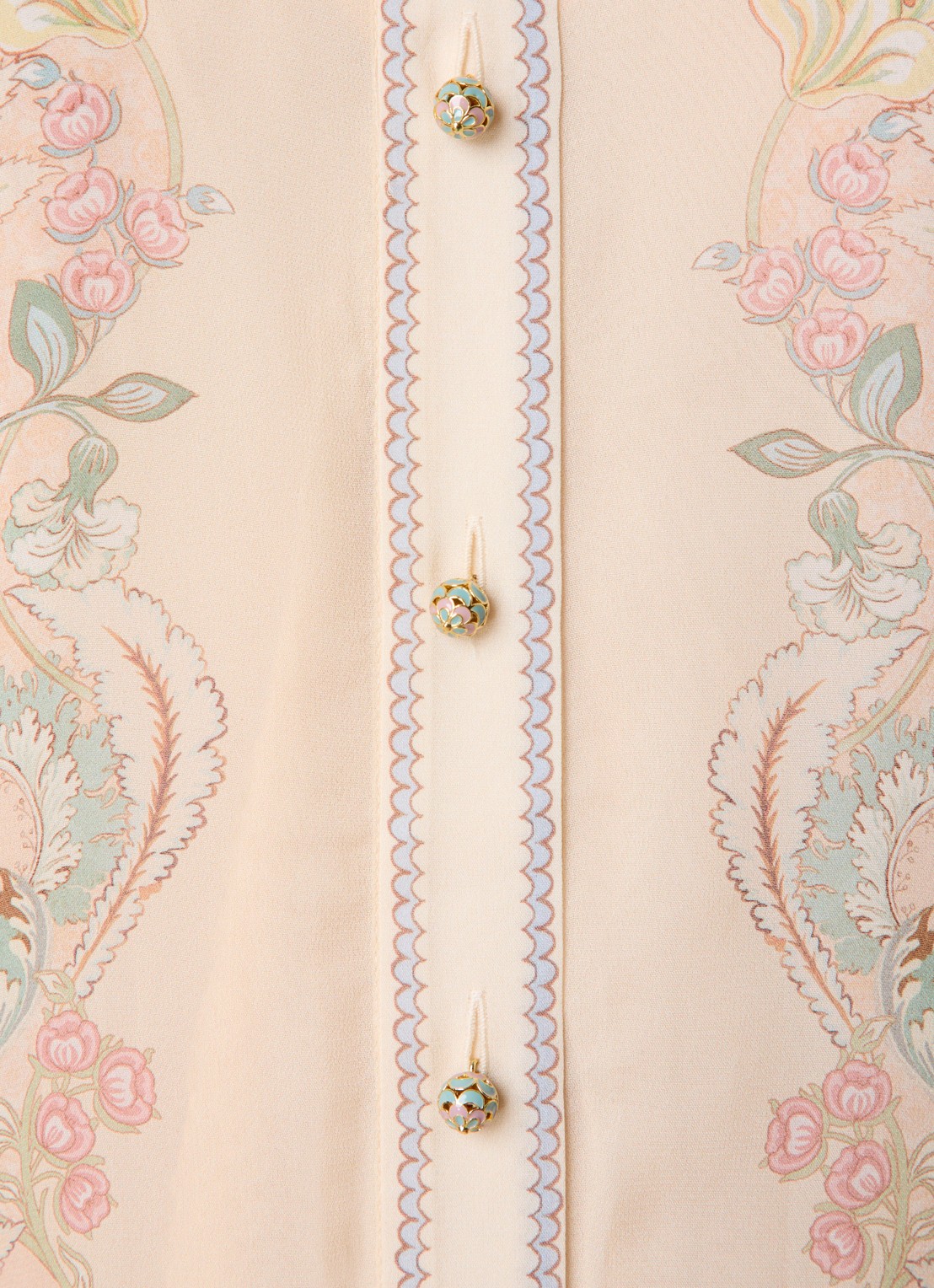 Zimmermann Rebellion maxi blousejurk met bloemenprint en strikceintuur - detail 3 lichtroze