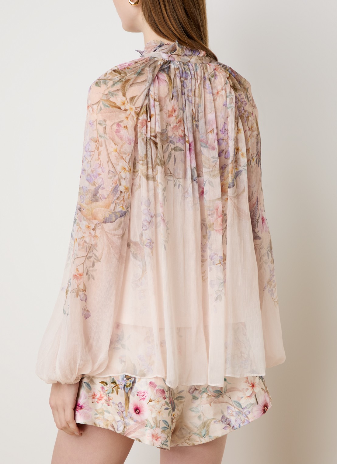 Zimmermann Rebellion tuniek met bloemenprint - achterkant 5 lichtroze