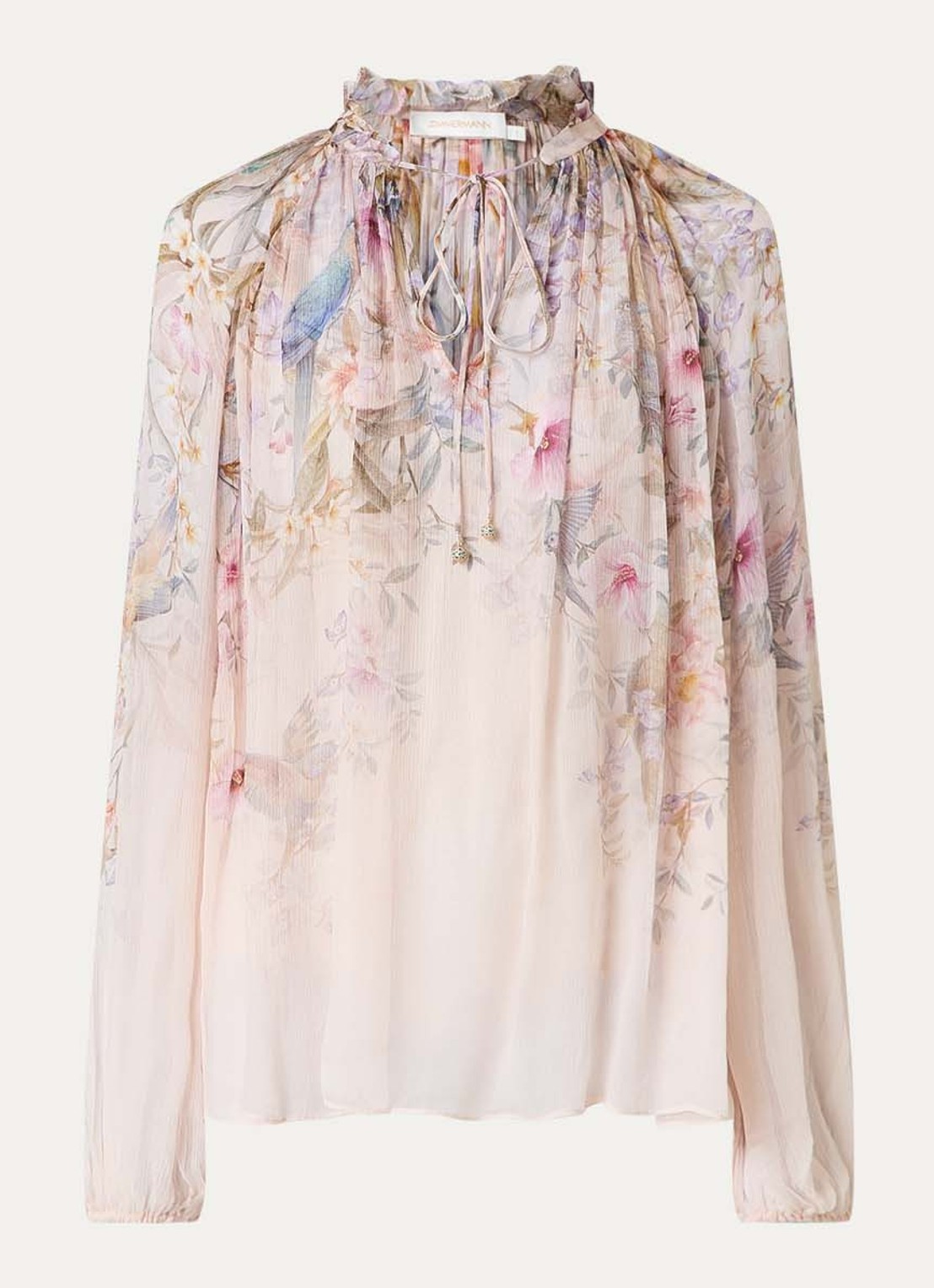 Zimmermann Rebellion tuniek met bloemenprint - voorkant 3 lichtroze
