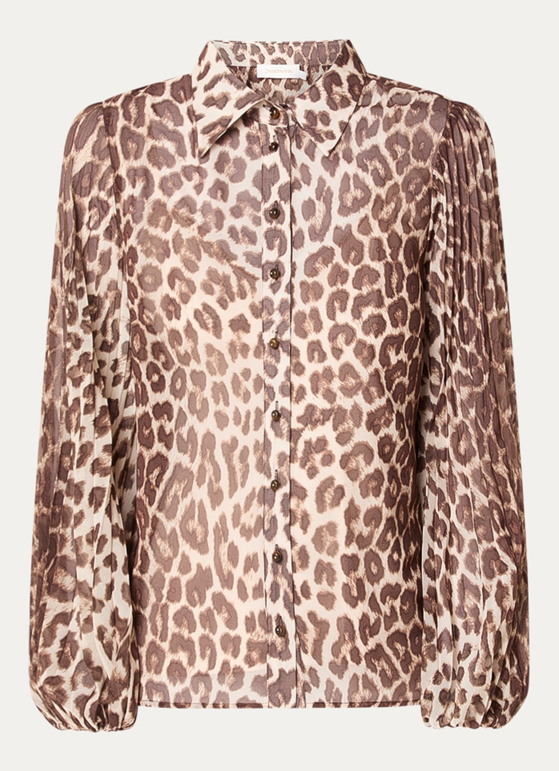 Zimmermann Sunray blouse met panterprint - voorkant 2 bruin