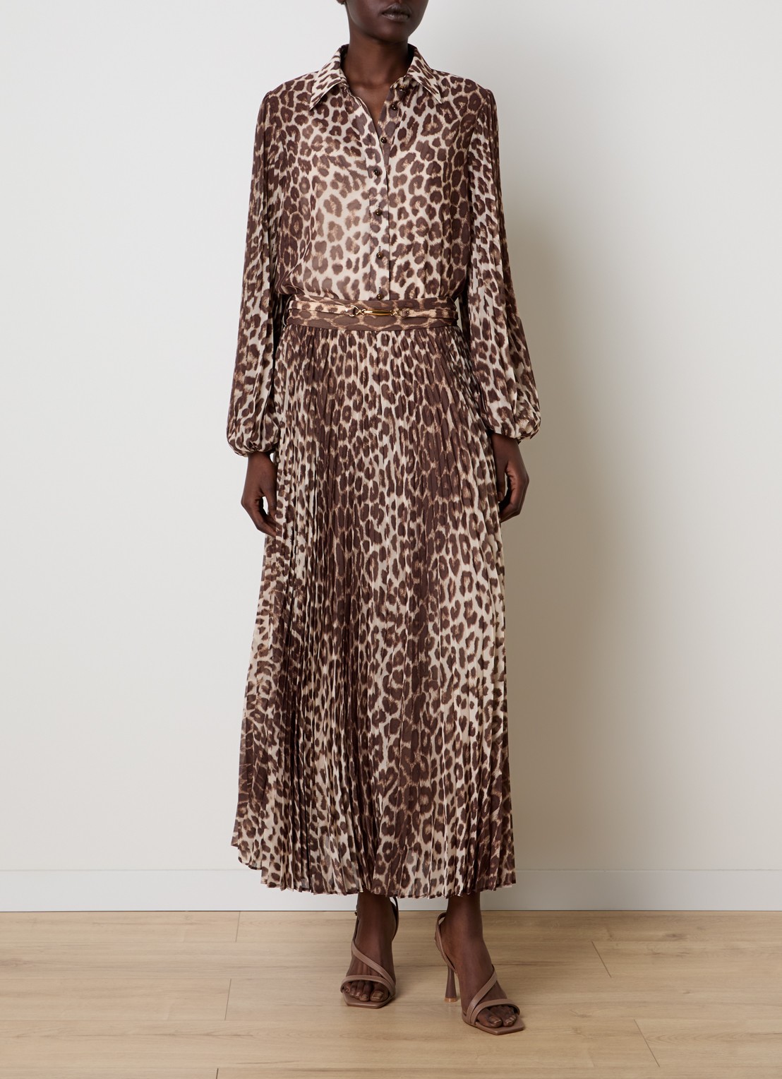 Zimmermann Sunray blouse met panterprint - voorkant 3 bruin