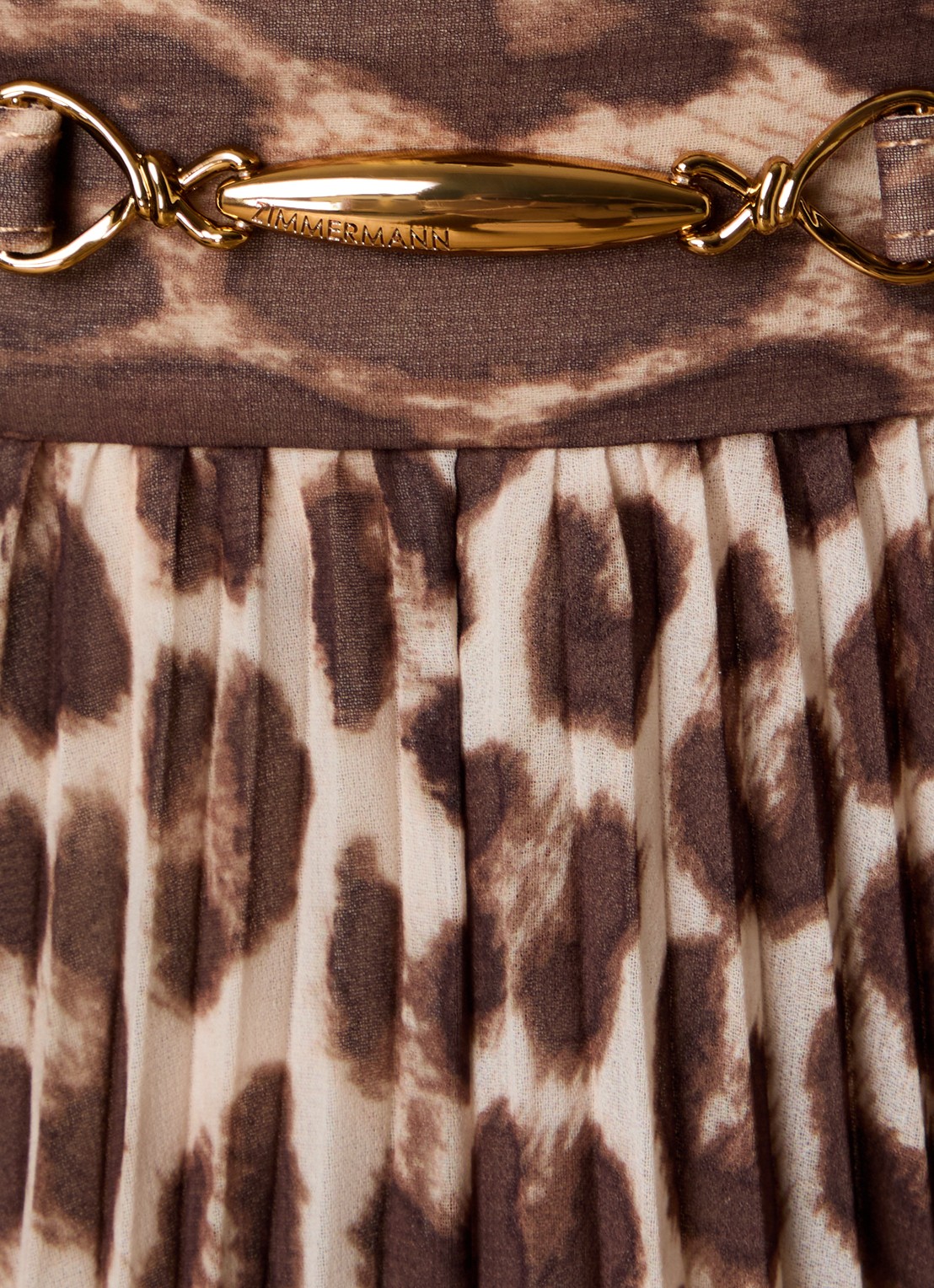 Zimmermann Sunray maxi rok met panterprint en ceintuur - detail 5 bruin