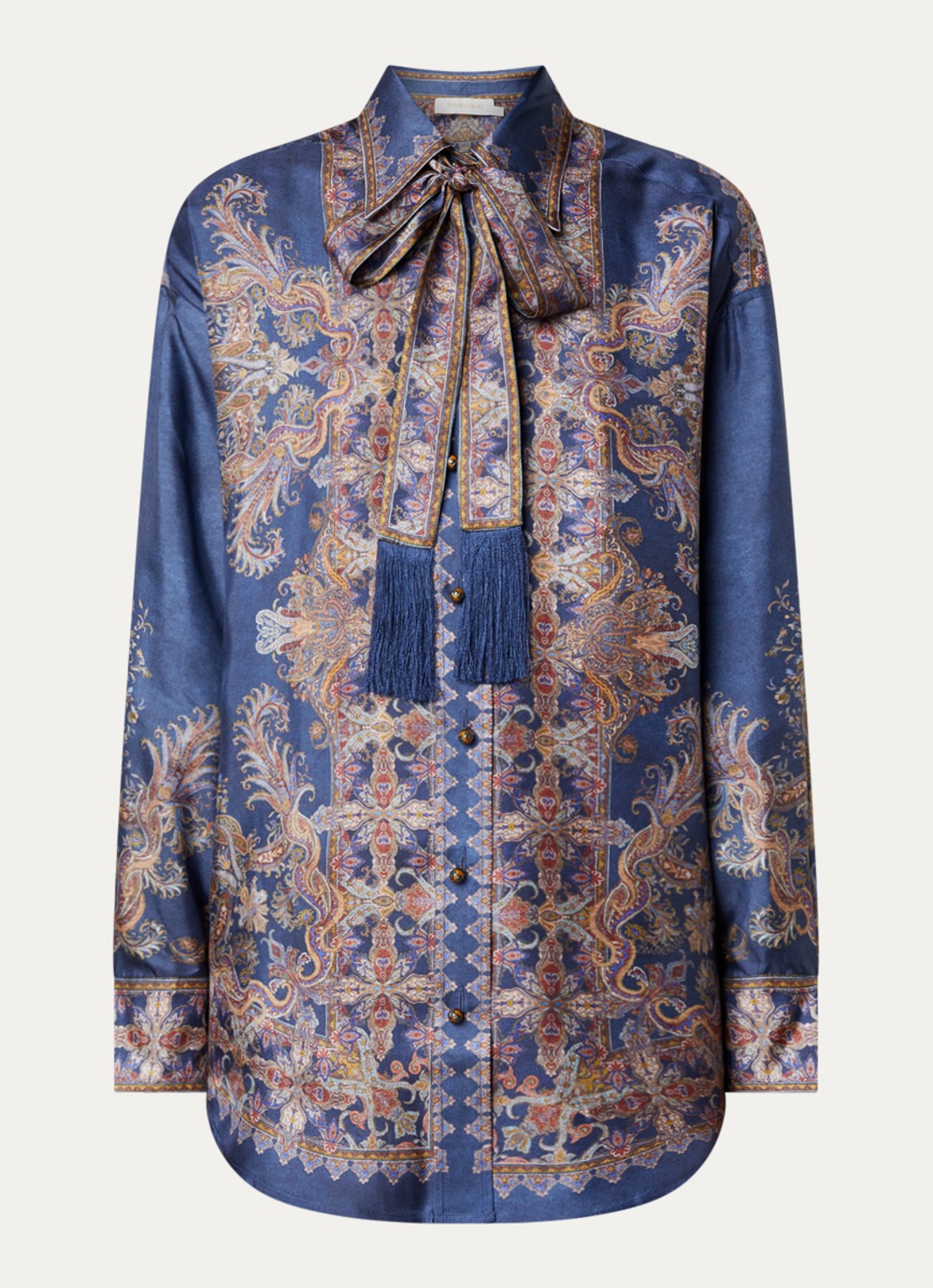 Zimmermann Valiant blouse van zijde met print - voorkant 4 blauw