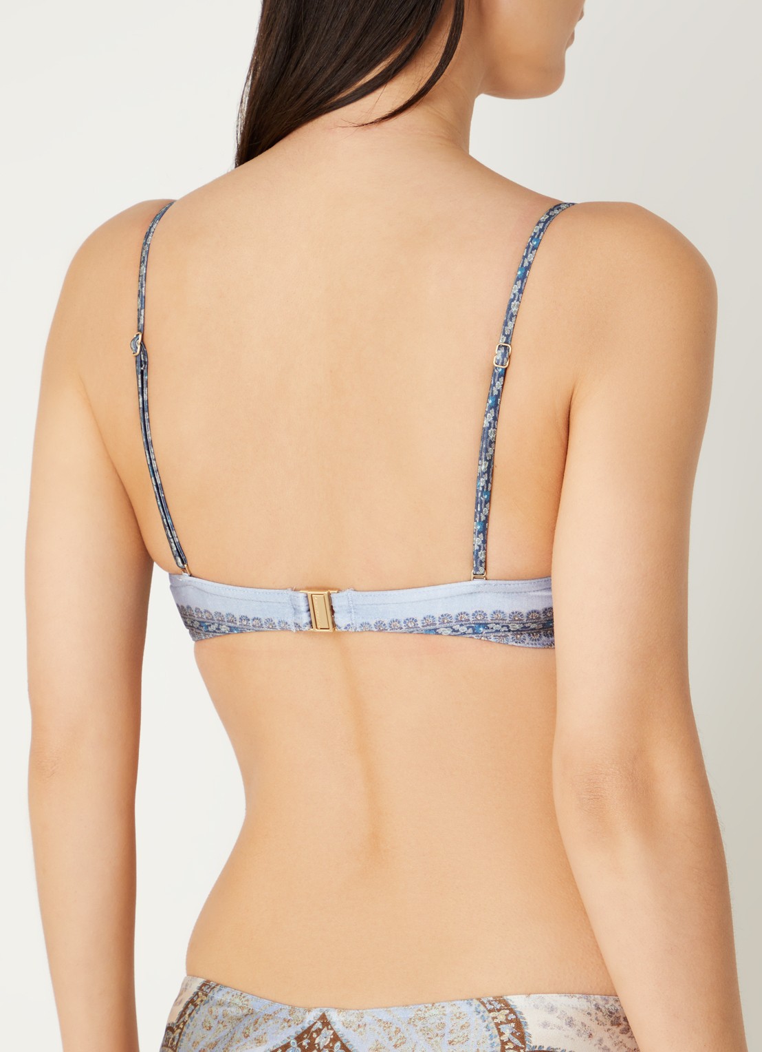 Zimmermann Wanderlust bikinitop met paisley dessin - achterkant 6 staalblauw