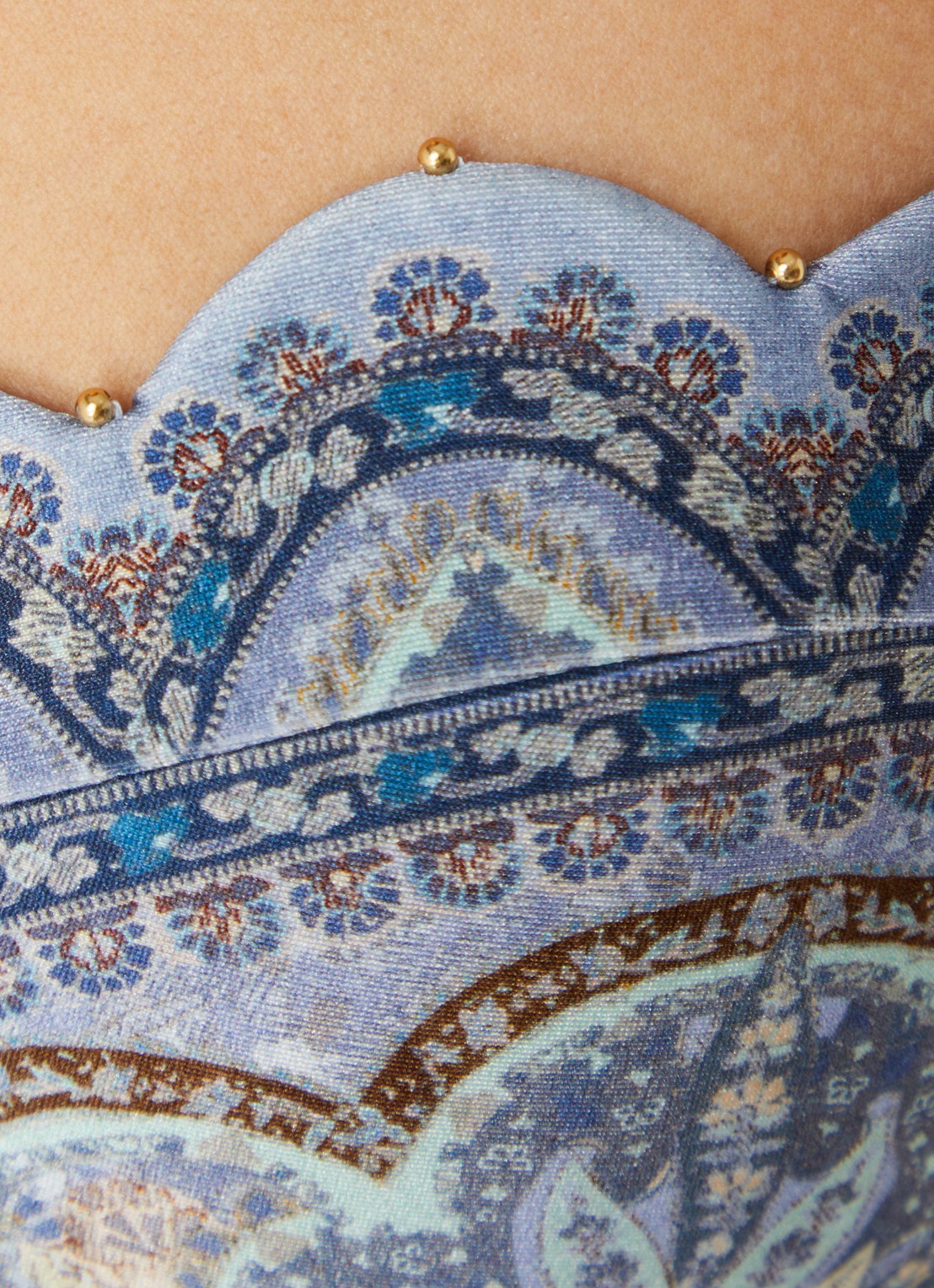 Zimmermann Wanderlust bikinitop met paisley dessin - detail 5 staalblauw