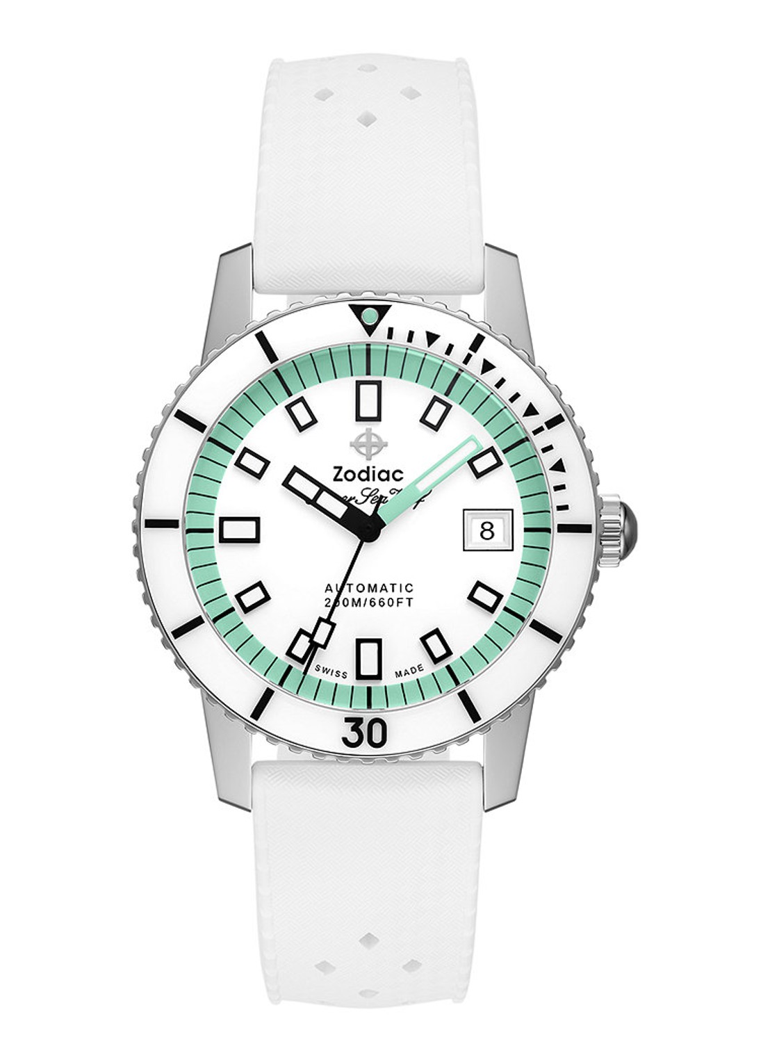 Zodiac Compression Diver Ii horloge ZO9309 - voorkant wit