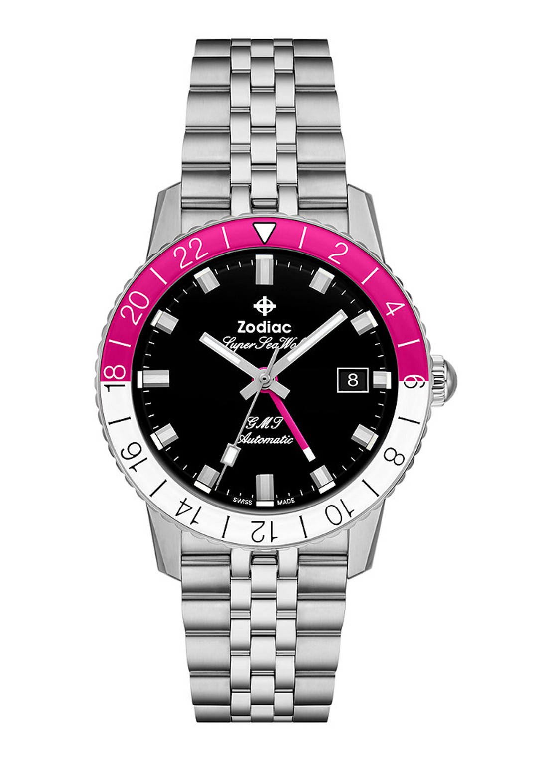 Zodiac Gmt horloge ZO9416 - voorkant 6 zilver