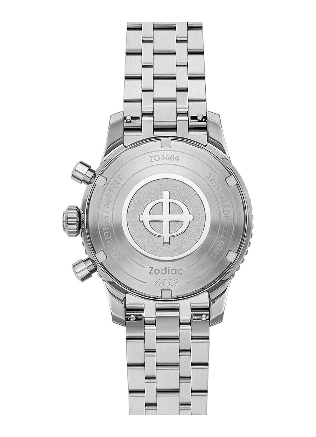 Zodiac Sea-Chron horloge ZO3604 - detail 4 zilver