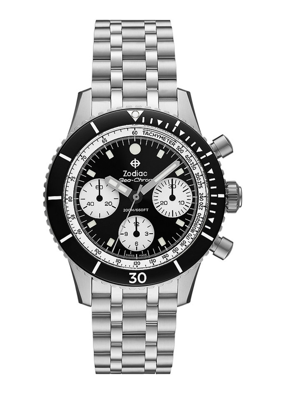 Zodiac Sea-Chron horloge ZO3604 - voorkant zilver