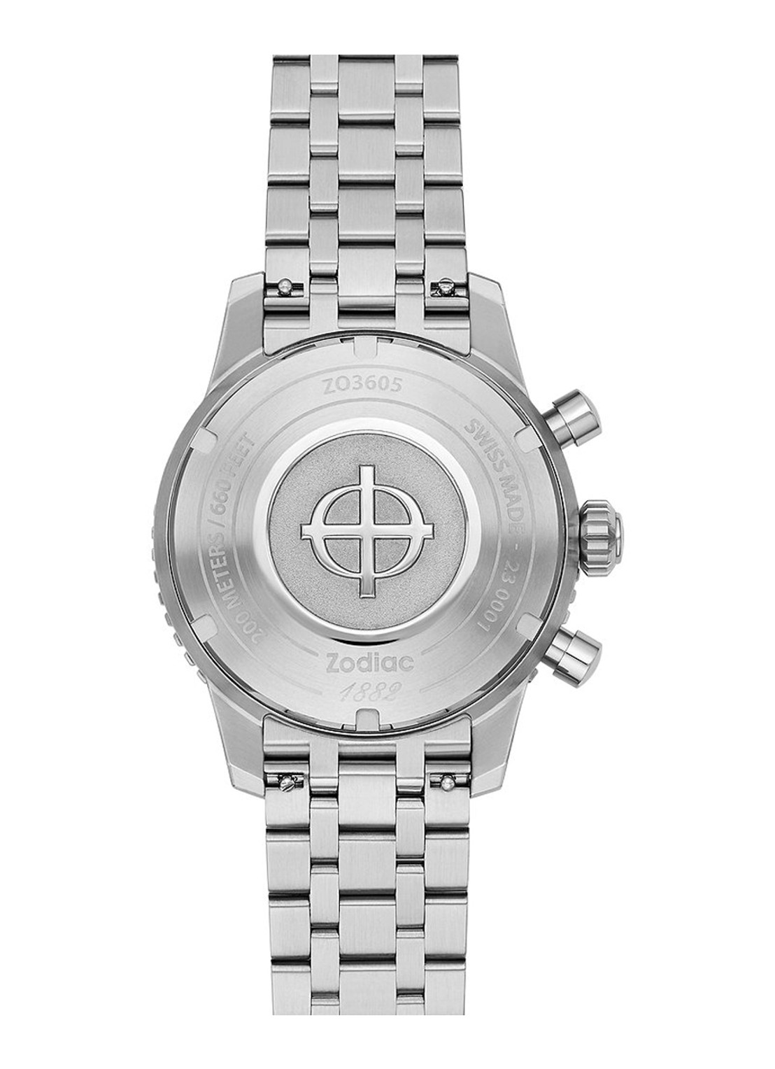 Zodiac Sea-Chron horloge ZO3605 - detail 4 zilver
