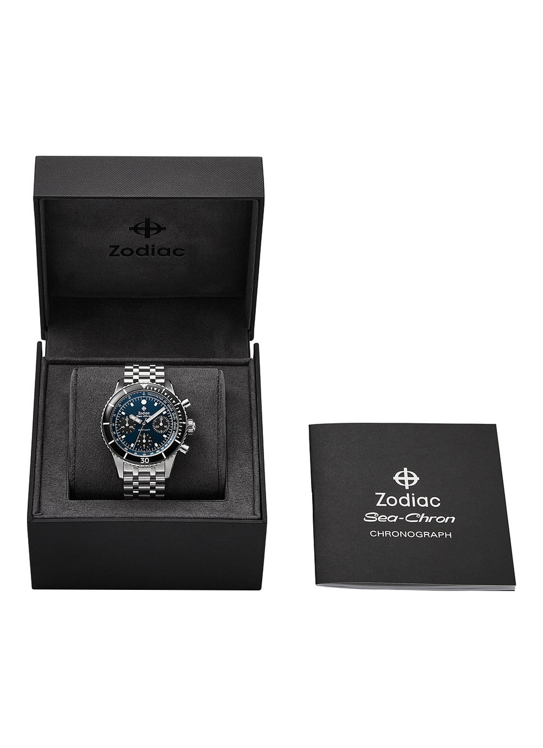 Zodiac Sea-Chron horloge ZO3605 - detail 5 zilver