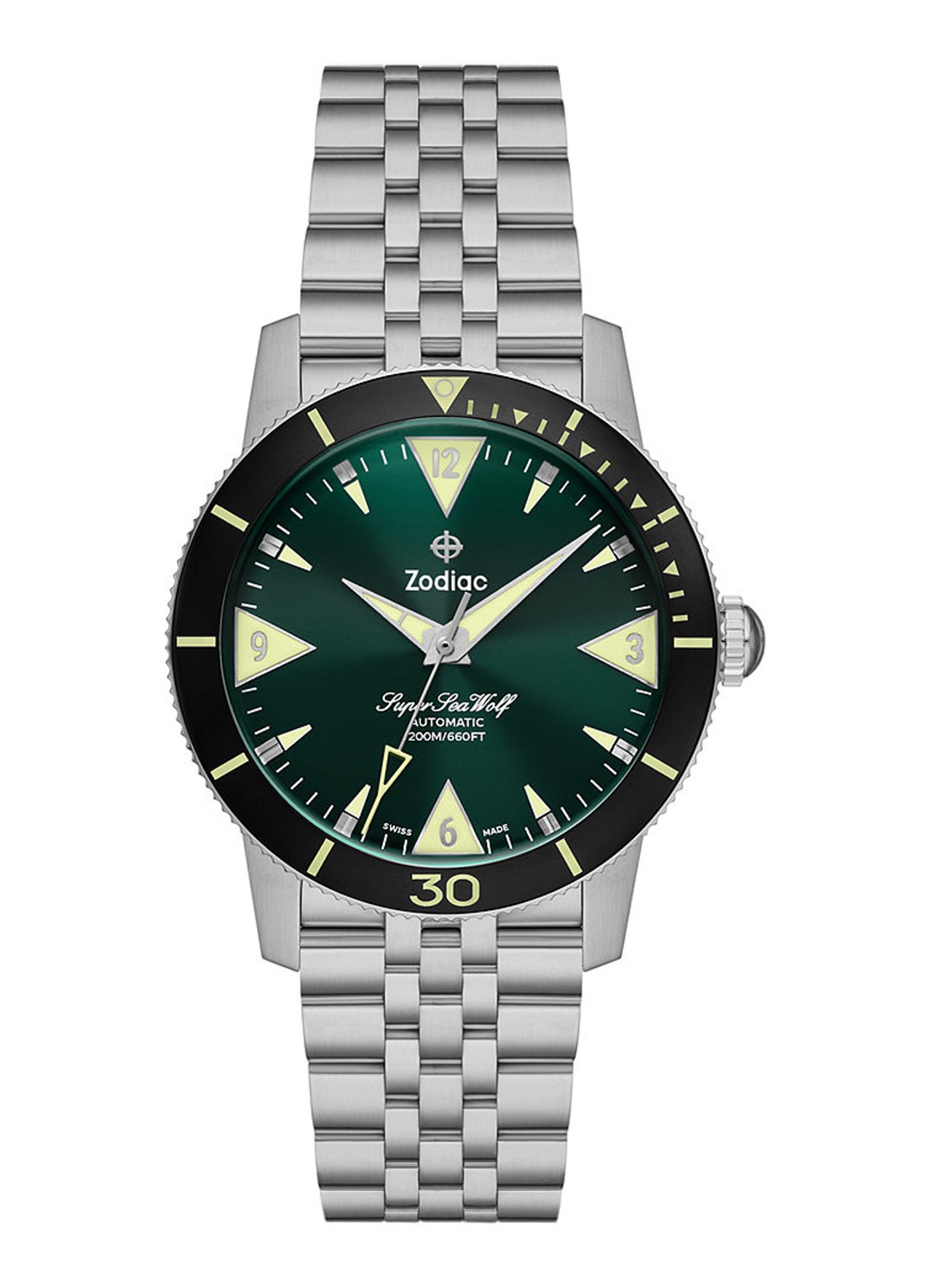 Zodiac Super Sea Wolf Skin horloge ZO9218 - voorkant 5 zilver