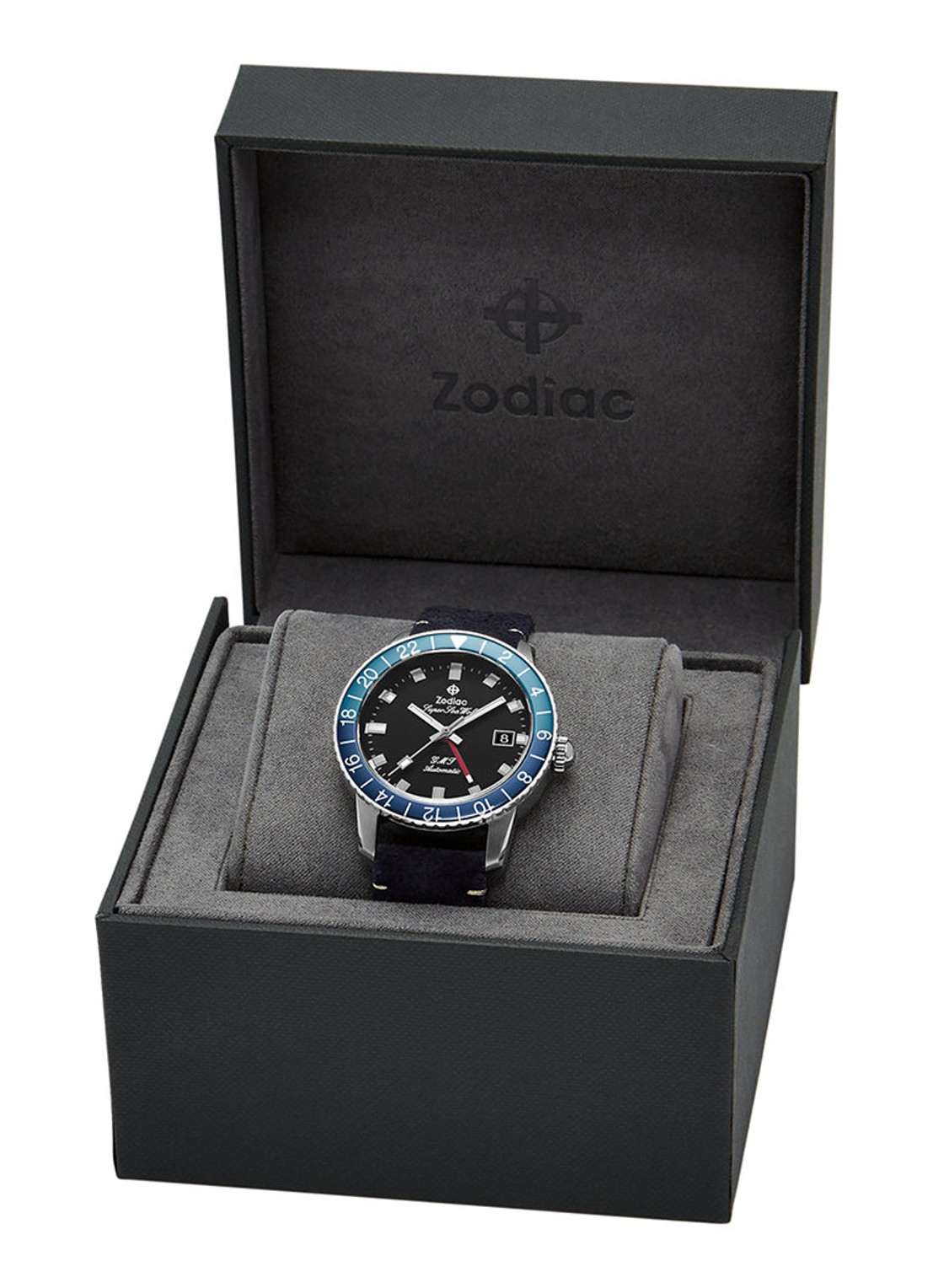 Zodiac Super Sea Wolf Swiss GMT horloge ZO9413 - detail 4 zilver