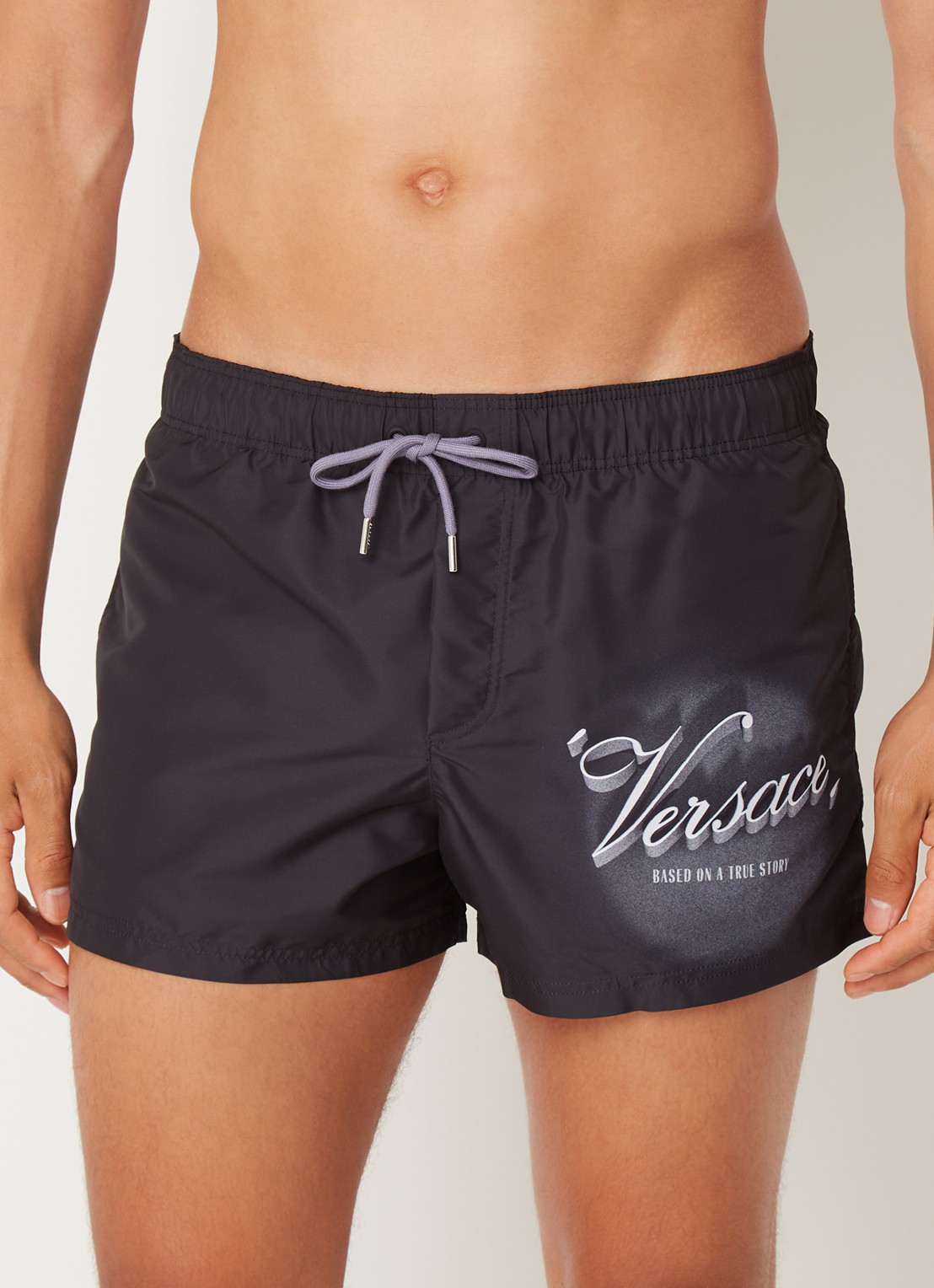 Zwemshorts met logoprint - detail 2 zwart