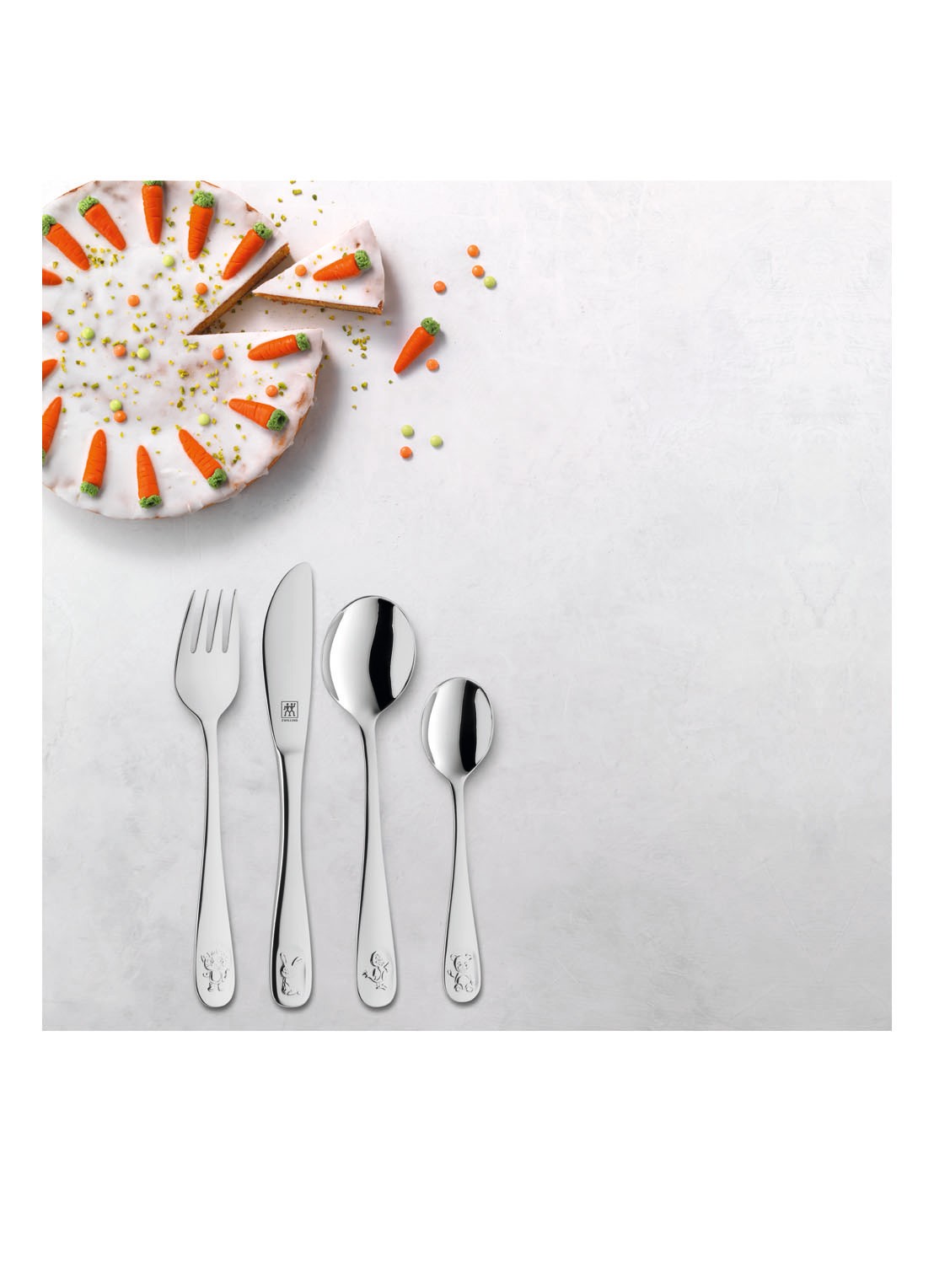 Zwilling Bino kinderbestek 4-delig - detail 3 zilver