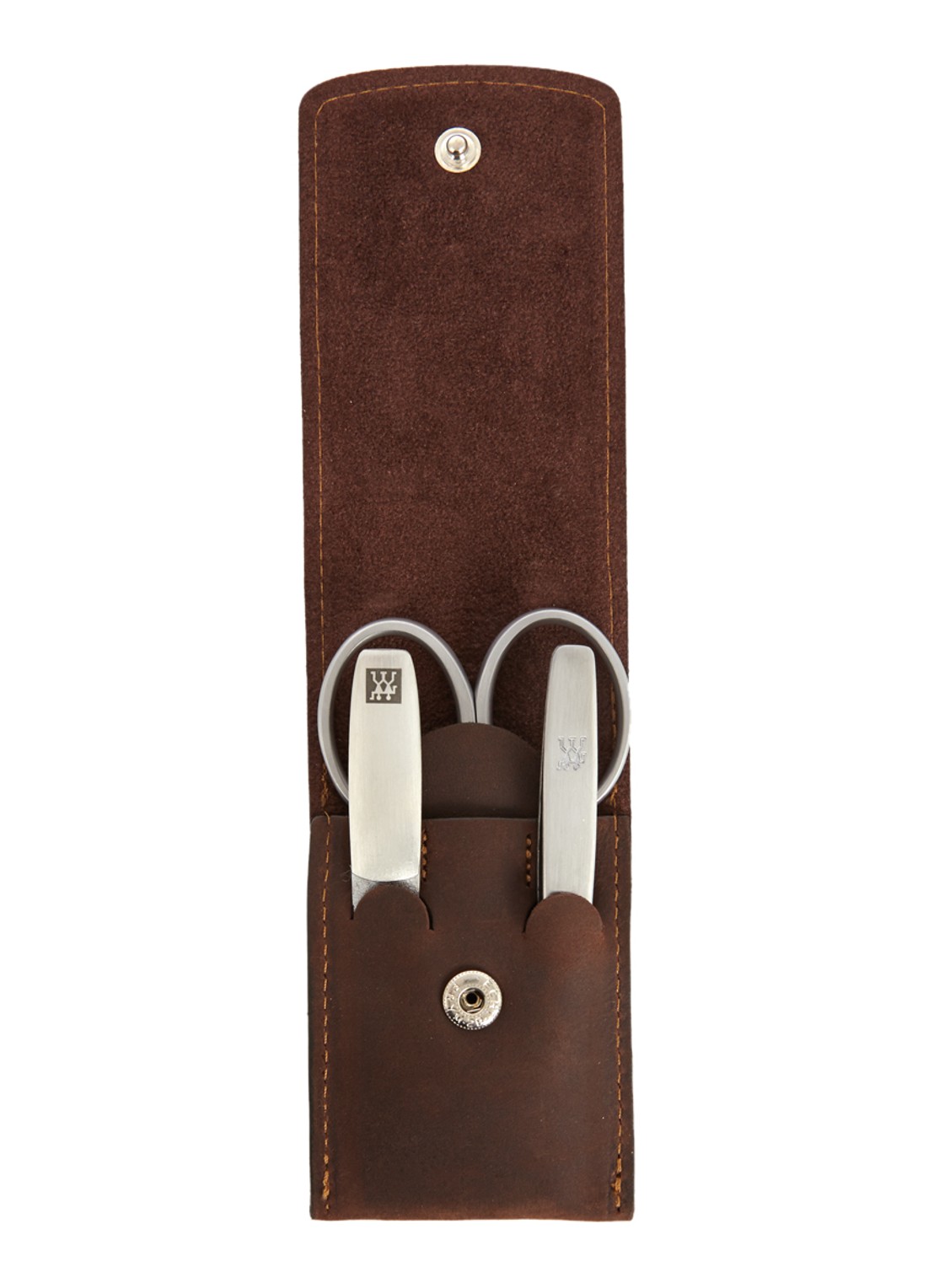 Zwilling CLASSIC INOX manicureset 3-delig - voorkant 2 donkerbruin