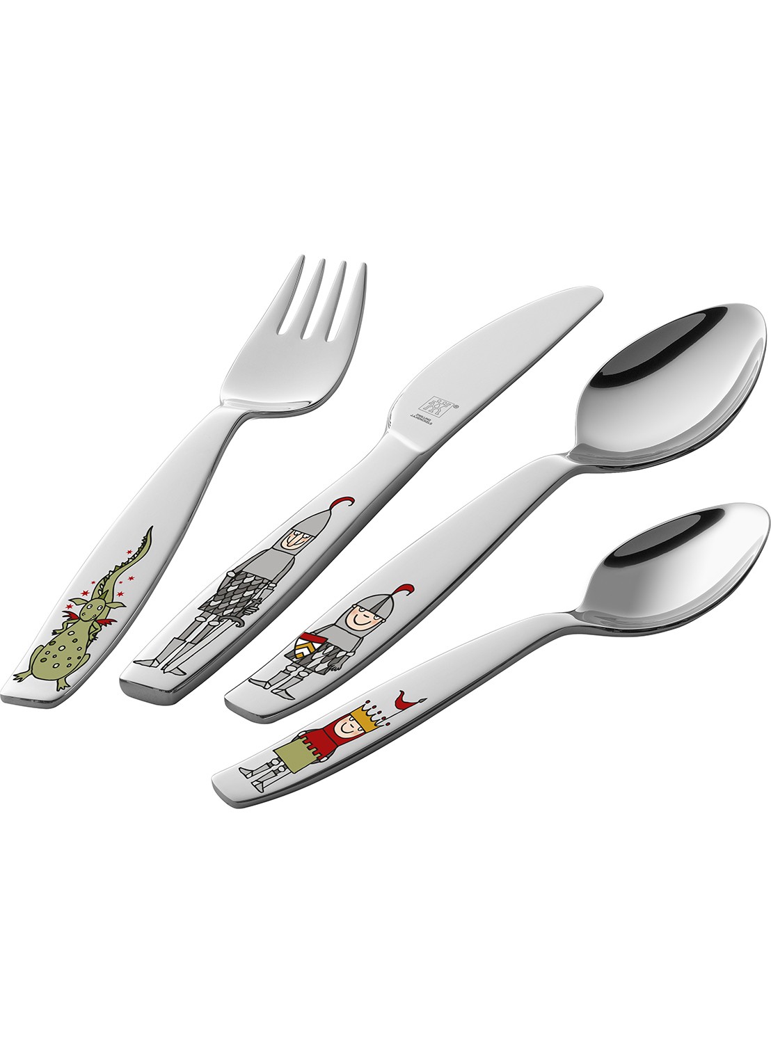 Zwilling Eckbert kinderbestekset 4-delig  - voorkant zilver