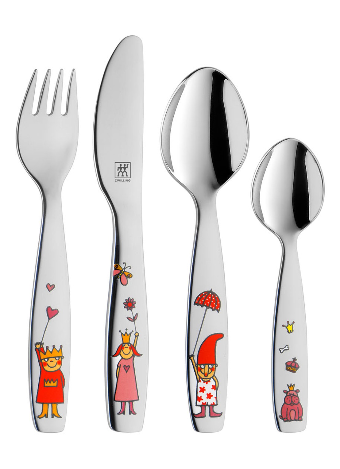 Zwilling Emilie kinderbestek 4-delig - voorkant zilver