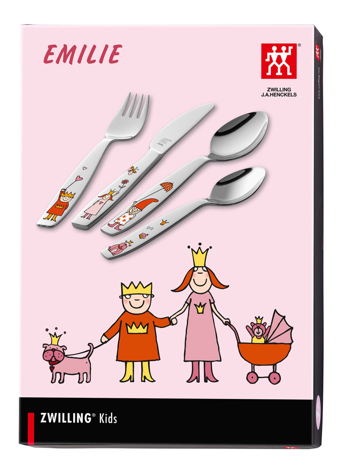 Zwilling Emilie kinderbestek 4-delig - voorkant 2 zilver