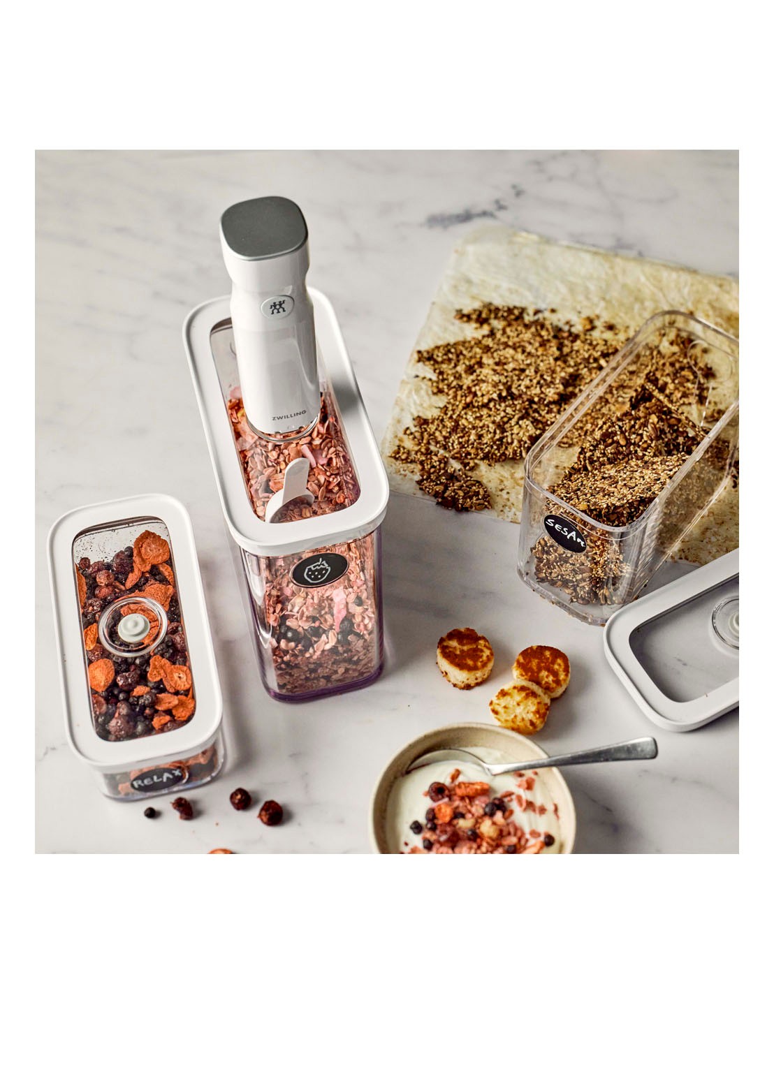 Zwilling Fresh & Save Cube Bewaarset 3-delig - voorkant 7 transparant