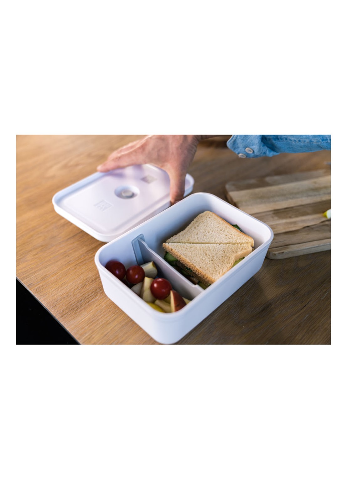 Zwilling Fresh & Save Vacuüm lunchbox 0.8 liter - voorkant 2 gebroken wit