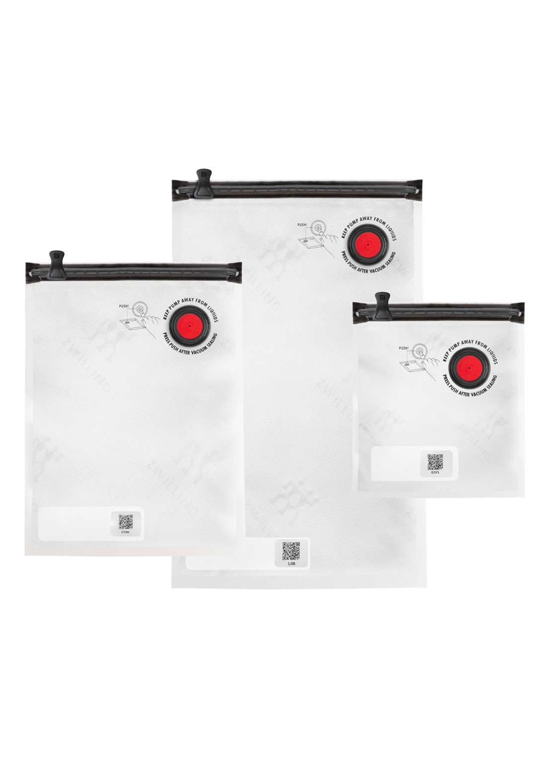 Zwilling Fresh & Save vacuümzakken set van 10 - voorkant transparant
