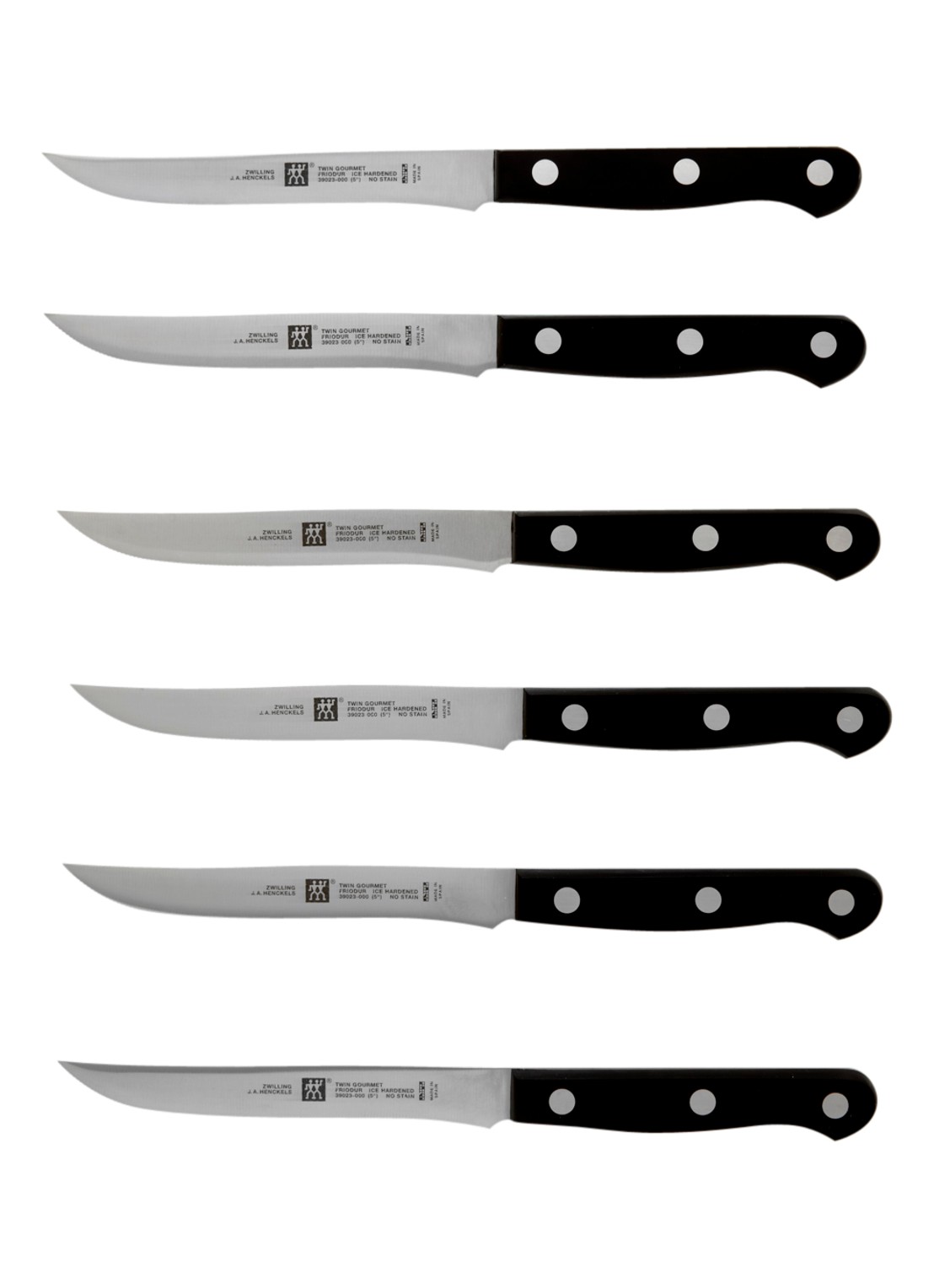 Zwilling TWIN Gourmet steakmessenset 12 cm 6-delig - voorkant zwart