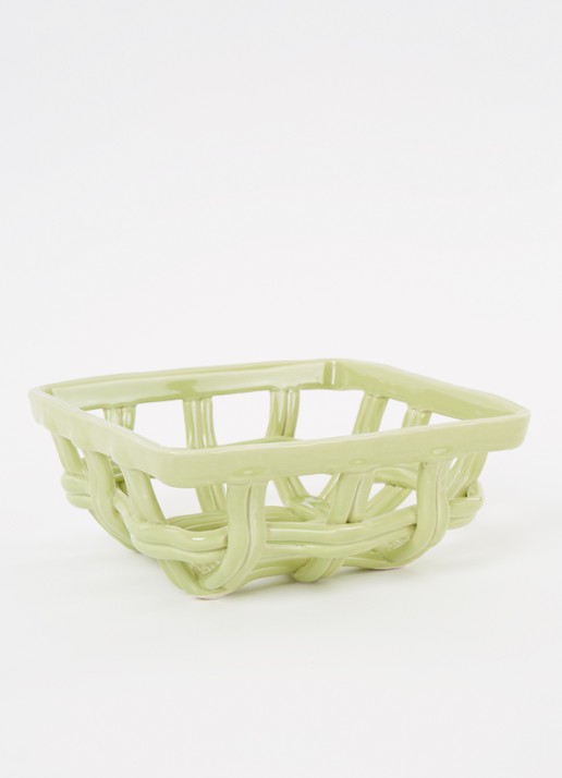 &Klevering Basket Picknick fruitmand 19 x 8,5 cm - voorkant 3 groen