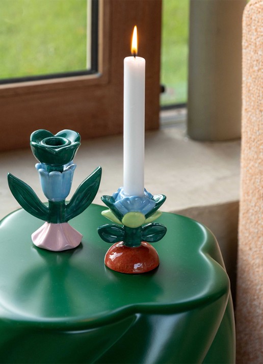 &Klevering Blume kandelaar 14 cm - detail 2 groen