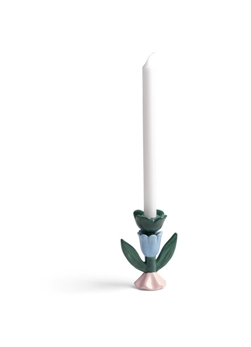 &Klevering Blume kandelaar 14 cm - voorkant 4 groen
