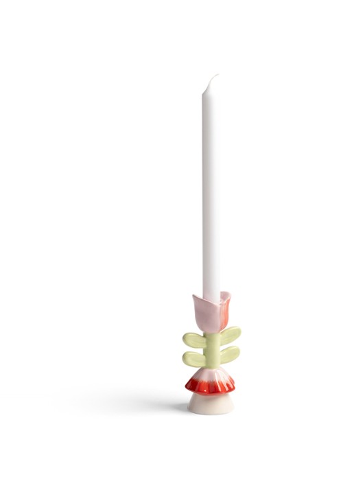 &Klevering Blume kandelaar 15 cm - voorkant 3 lichtgroen