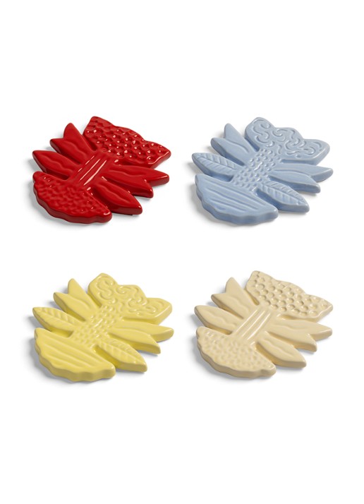 &Klevering Blume onderzetter set van 4 - voorkant 8 rood