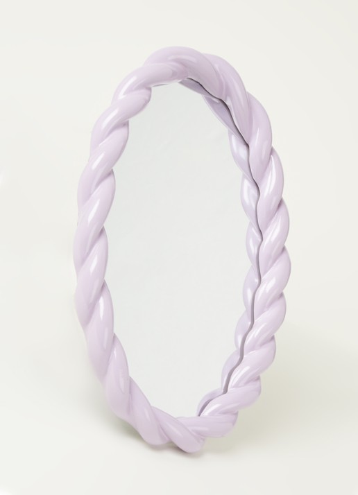 &Klevering Braid Oval spiegel - voorkant 3 lila