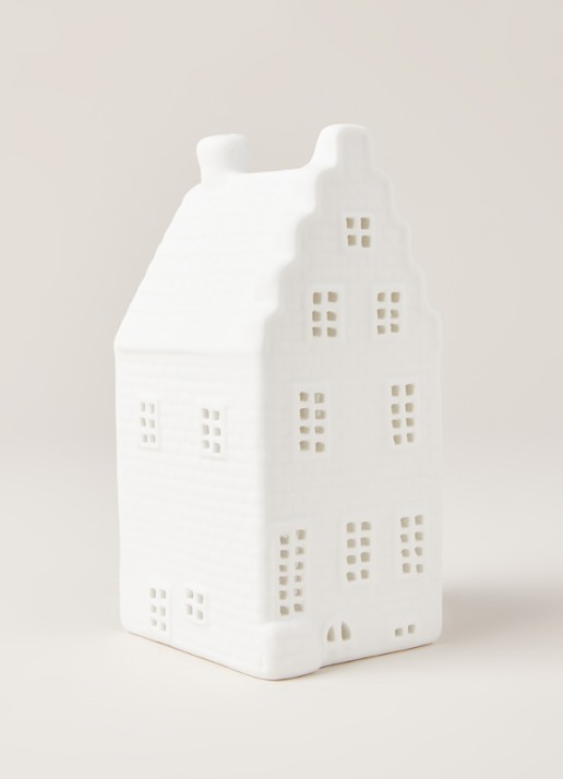 &Klevering Canal house waxinelichthouder 13,5 cm - voorkant 2 wit