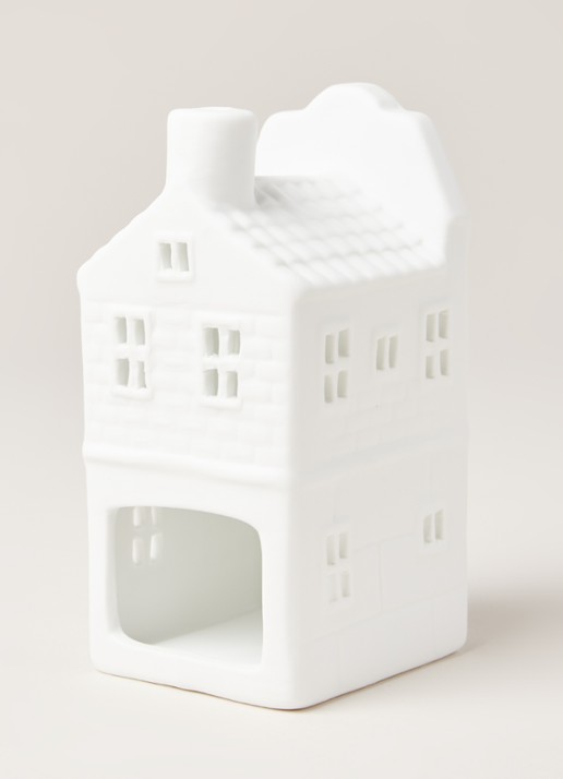 &Klevering Canal house waxinelichthouder 13,5 cm - detail wit