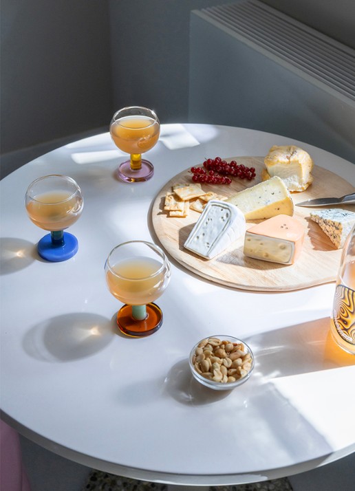 &Klevering Cantine amber glazen set van 2 - achterkant 3 roze