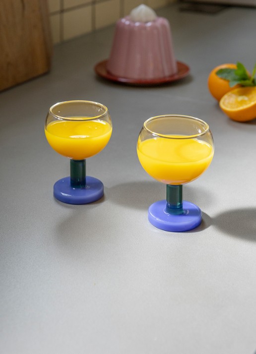 &Klevering Cantine cocktailglas set van 2 - voorkant 2 donkerblauw
