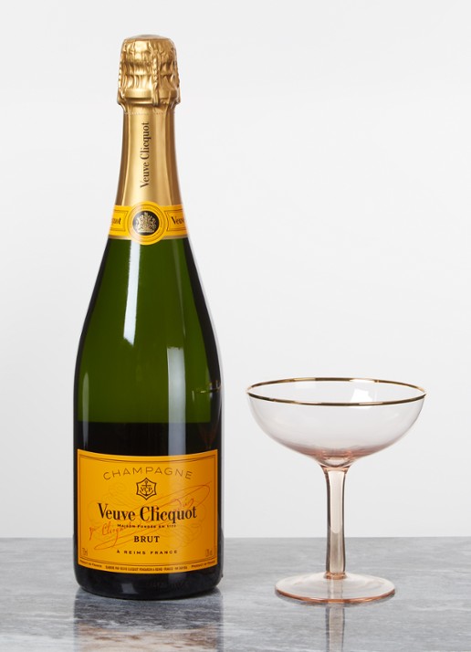 &Klevering Champagneglas set van 2 - voorkant 2 roze