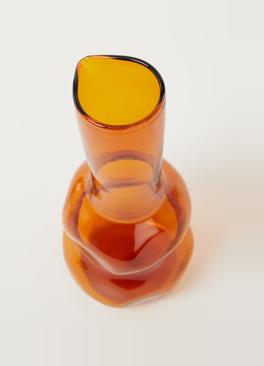 &Klevering Clay karaf 0,8 liter - detail oranjebruin