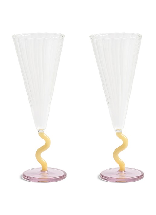 &Klevering Curve champagneglas set van 2