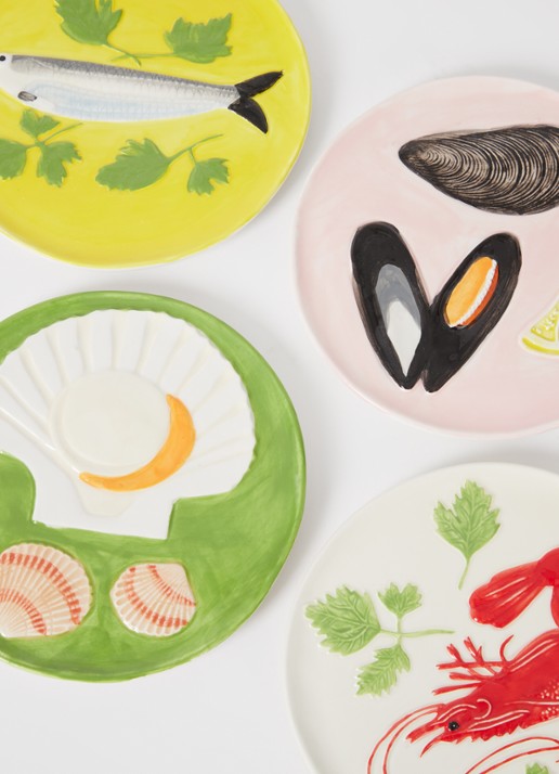 &Klevering De La Mer ontbijtbord 16 cm set van 4 - detail multicolor