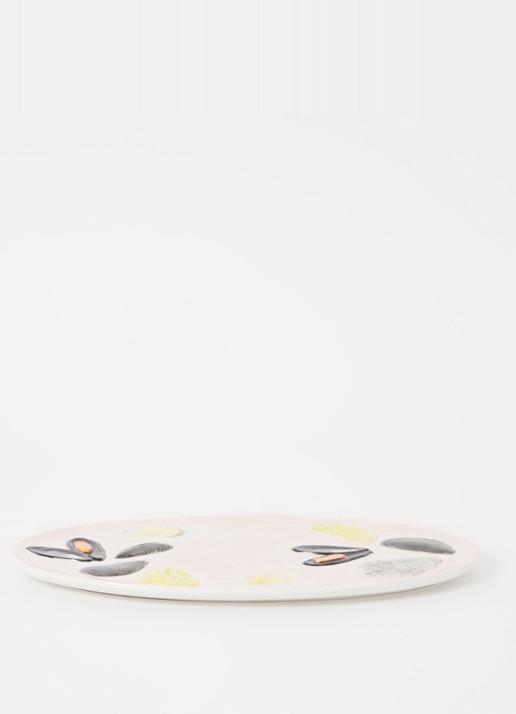 &Klevering De La Mer Oyster serveerschaal 33 cm - voorkant 3 roze