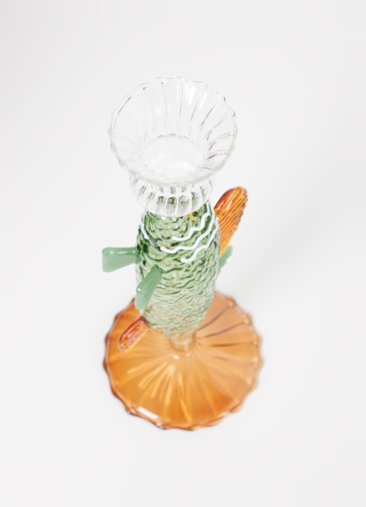 &Klevering Fish kandelaar 21 cm - detail groen