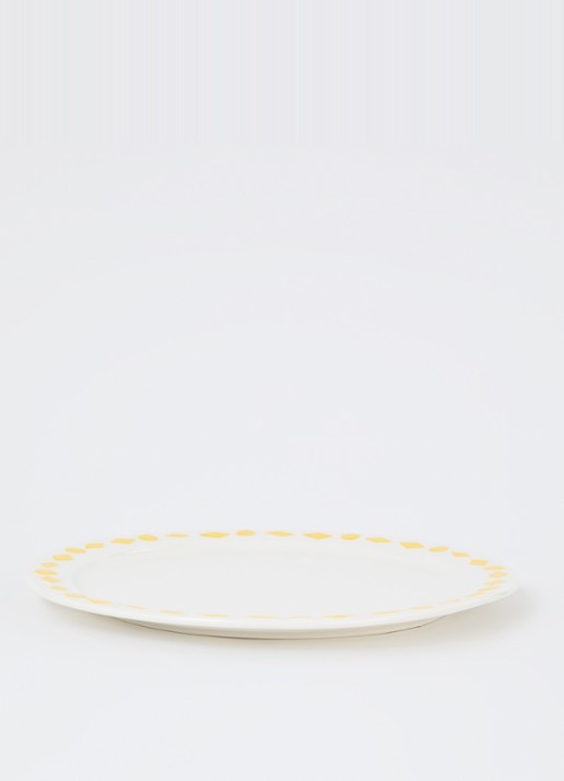 &Klevering Folk dinerbord 27,5 cm set van 2 - voorkant 2 gebroken wit