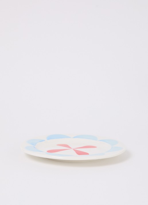 &Klevering Folk ontbijtbord 17,5 cm set van 4 - voorkant 2 wit