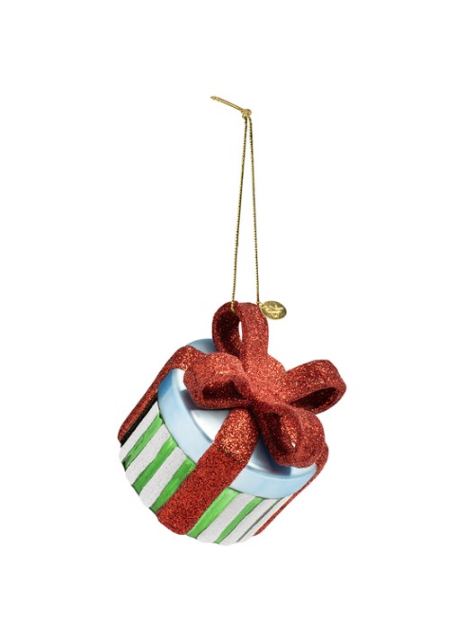 &Klevering Gift kersthanger 7 cm - voorkant groen